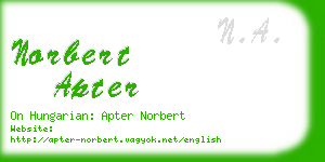 norbert apter business card